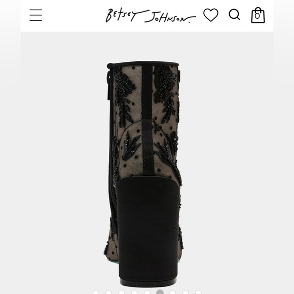Betsey Johnson Black and Cream Merri Sequin Booties - Picture 6 of 12